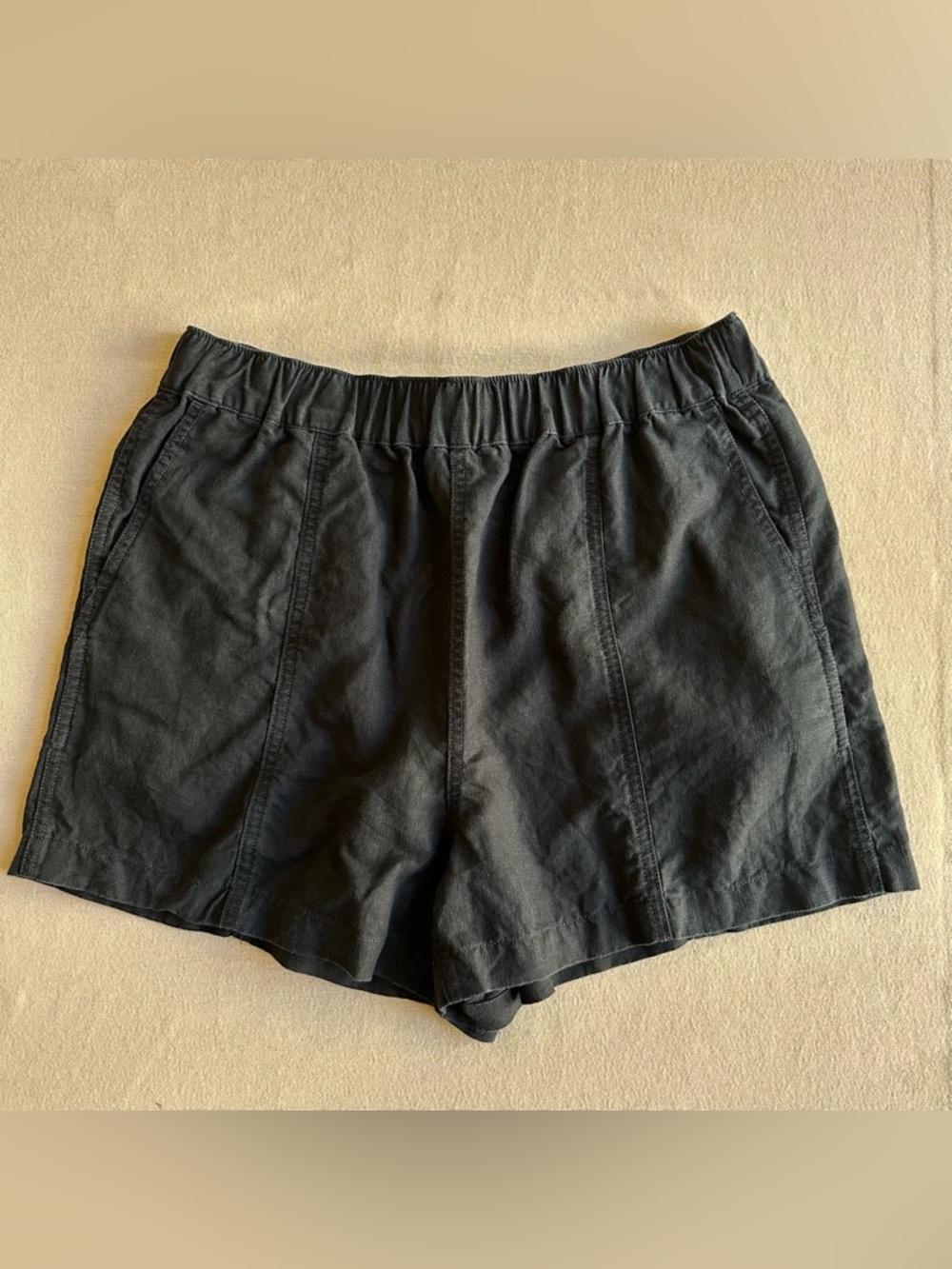 Madewell Linen Blend Black Pull On Shorts